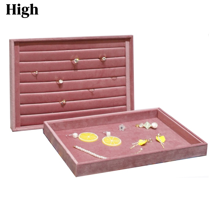 Jewelry And Watches Store - 핑크 벨벳 쥬얼리 디스플레이 트레이, 대형