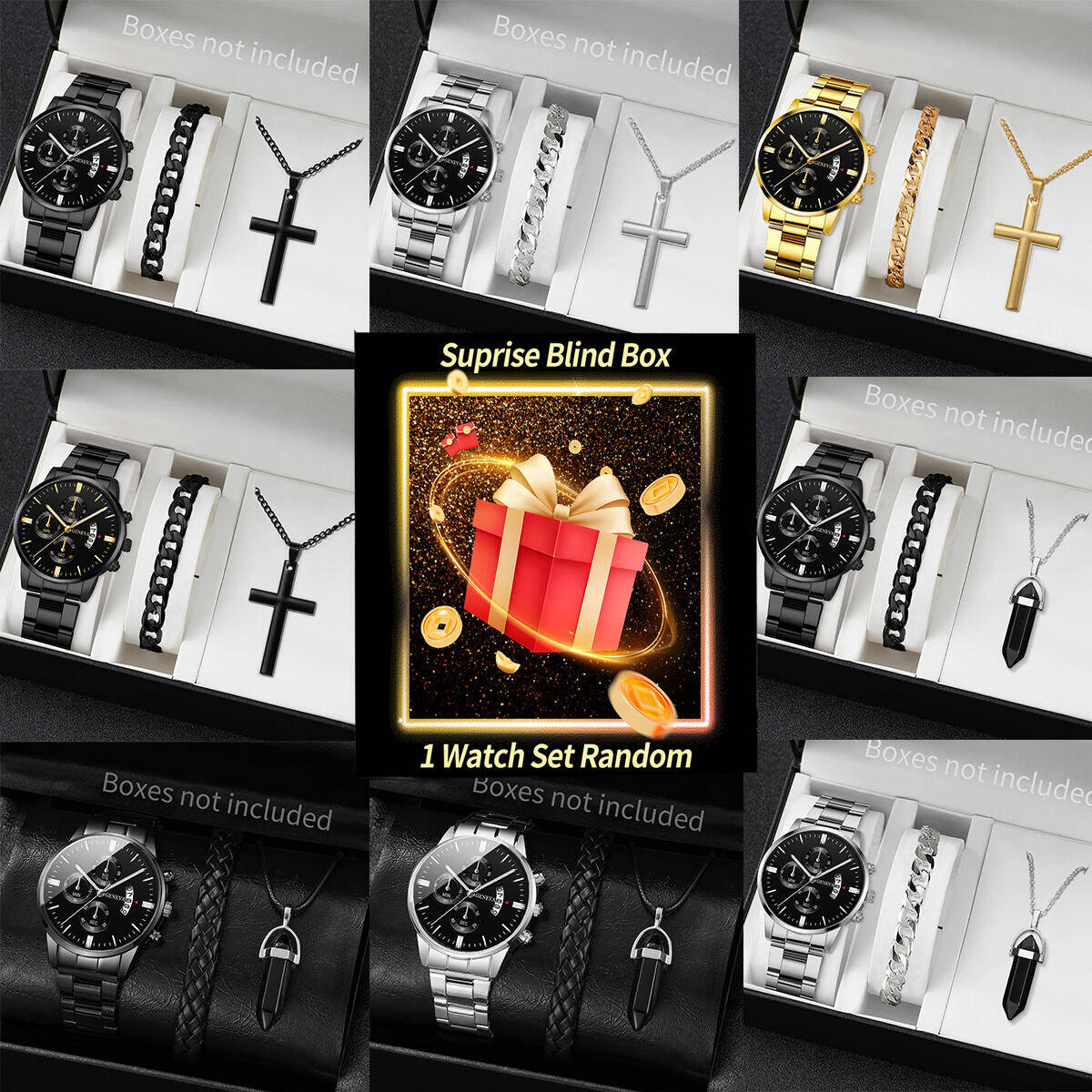 Jewelry Watch - 서프라이즈 미스터리 시계 블라인드 박스-3개/세트 패션