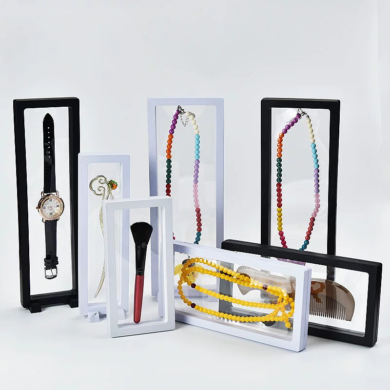 검정색 10개, 투명 플로팅 프레임 디스플레이 랙, 플 - Jewelry Watches Box 리뷰 및 가격