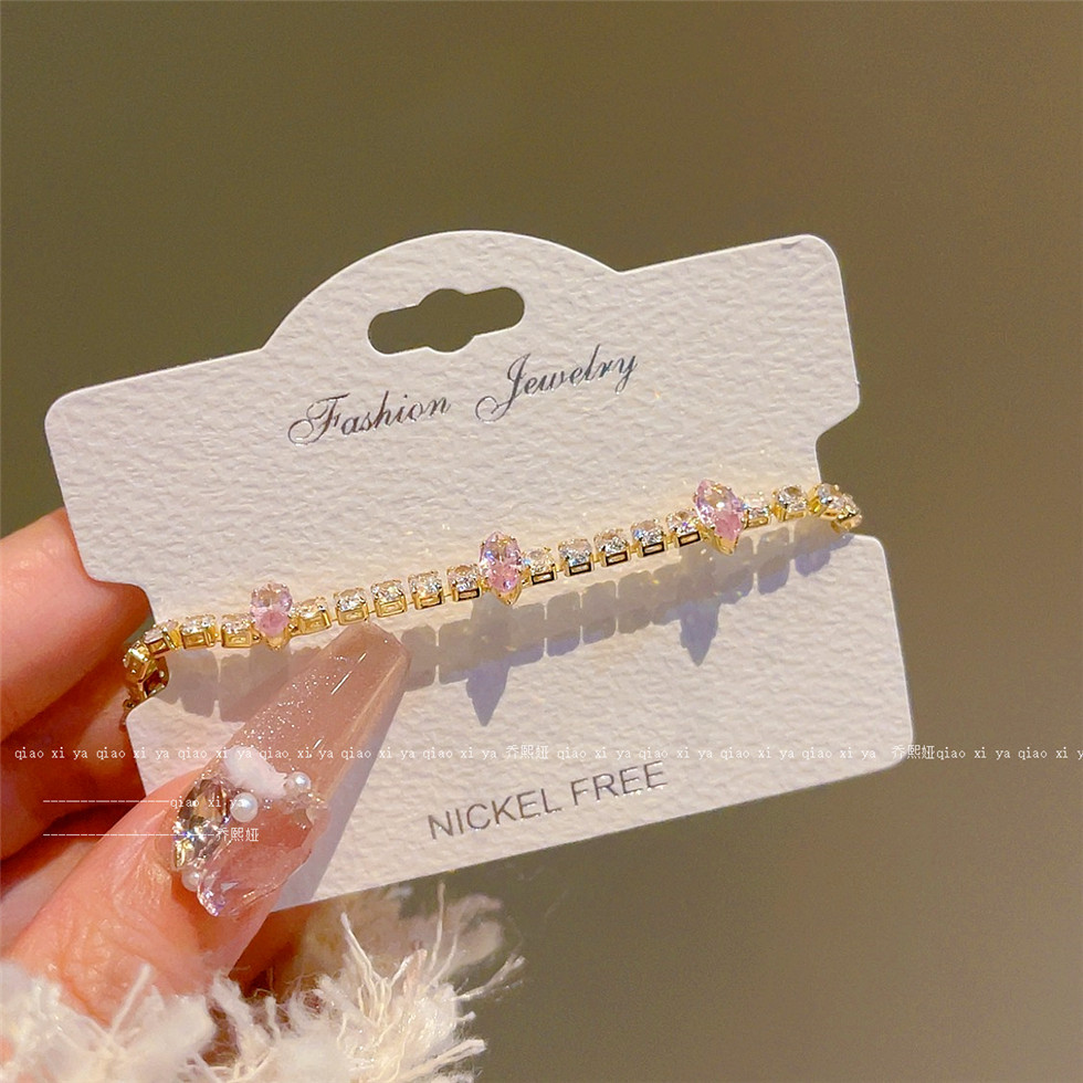 핑크 전체 Diamand 지르콘 팔찌 인스타그램 스타일 - Best Jewelry Watches Women 리뷰 및 가격