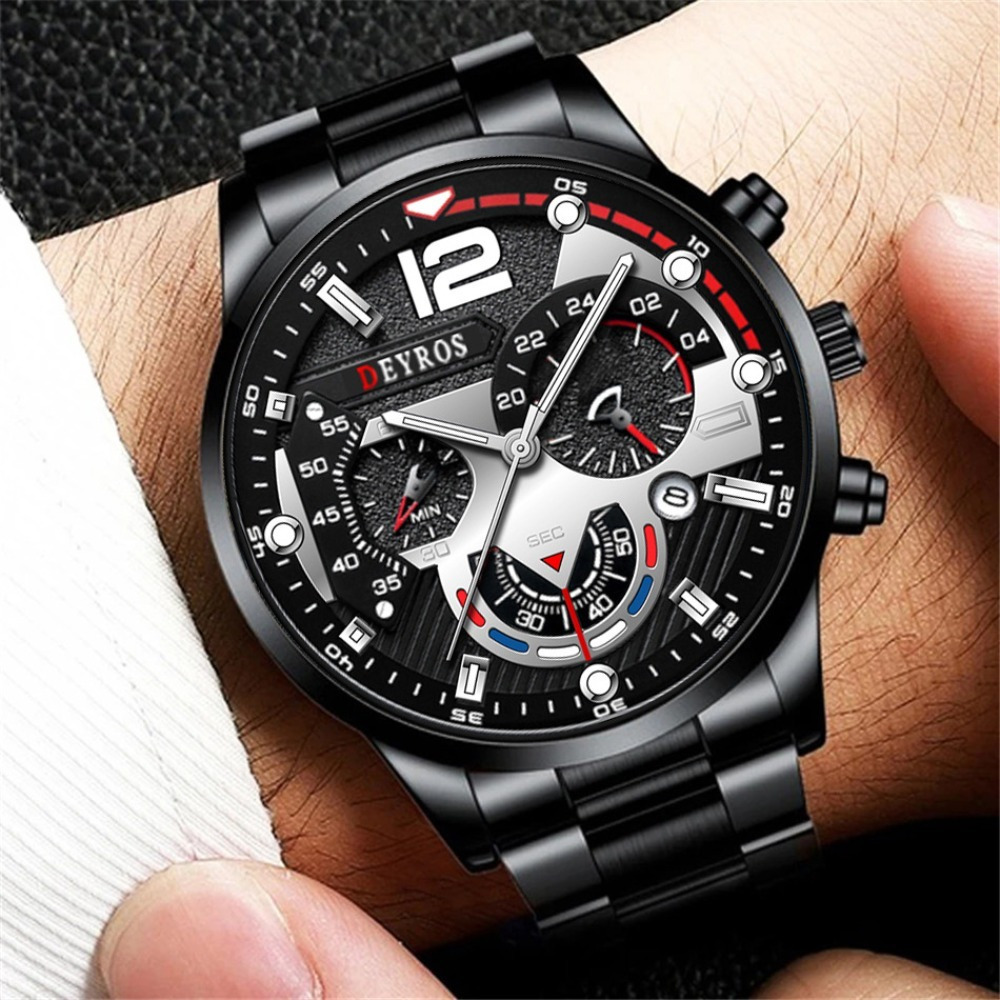 3 개/대 패션 남자 시계 블랙 합금 아날로그 남성 시 - Best Jewelry Watches For Men 리뷰 및 가격