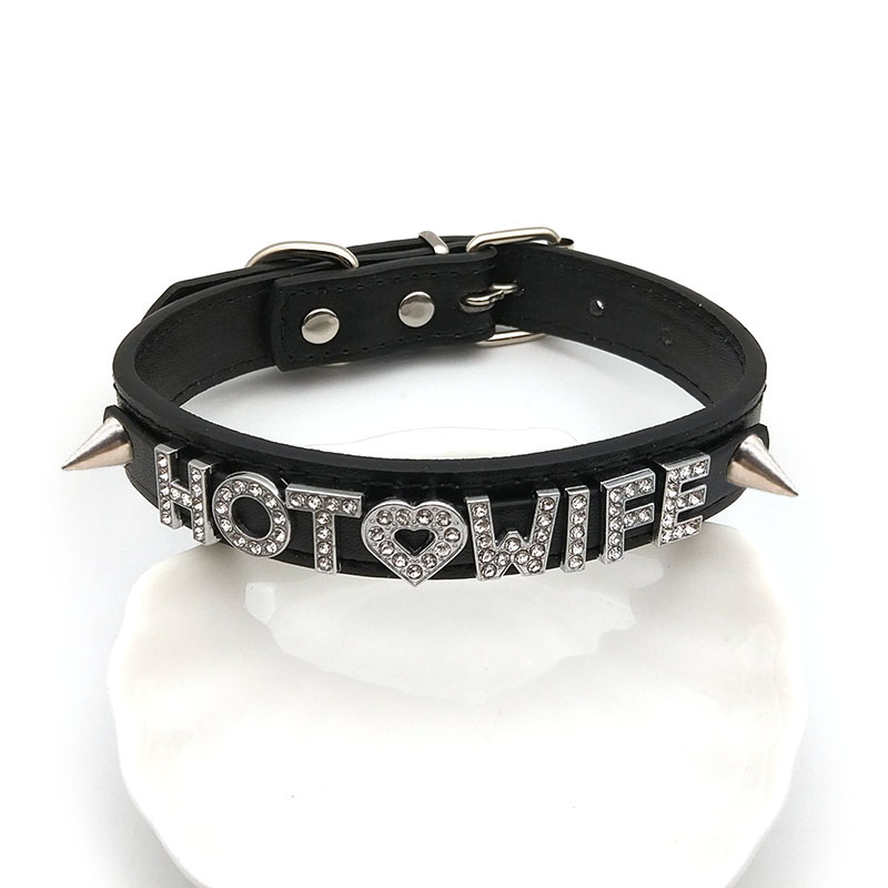 펑크 리벳 라인석 글자 핫 와이프 칼라 초커 목걸이,  - Crystal Choker Necklace 리뷰 및 가격