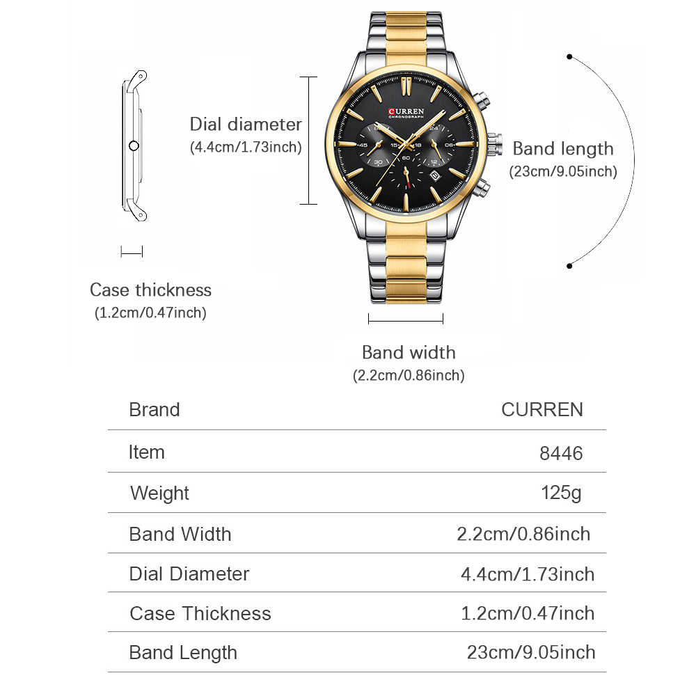 CURREN 캐주얼 쿼츠 크로노 스포츠 시계 남성용 브 - Jewelry Watch 리뷰 및 가격