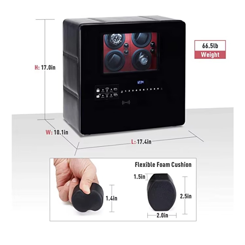럭셔리 12개 자동 로터 및 보석 보관 디지털 지문 인 - Jewelry Watches Box 리뷰 및 가격