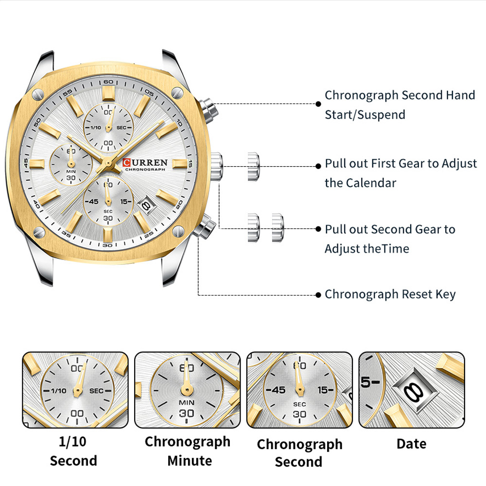 CURREN 모던 남성용 42mm 스포츠 시계 - 스테 - Jewelry Watch 리뷰 및 가격