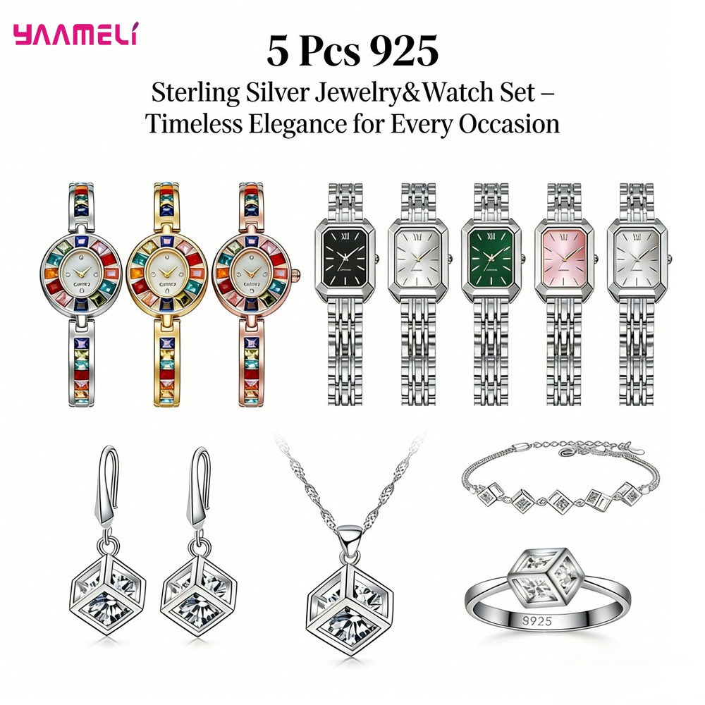 Luxuriou 925 스털링 실버 기하학 크리스탈 지 - Best Jewelry Watches Women 리뷰 및 가격